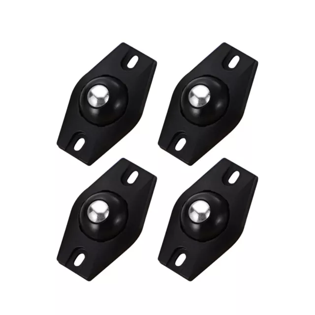 4x Adhesive Casters Pulley Rollers for Cabinet Trash Can Wheel Box (Black)