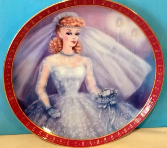 Danbury Mint Barbie Collector Plate Excellent Condition Bride To Be