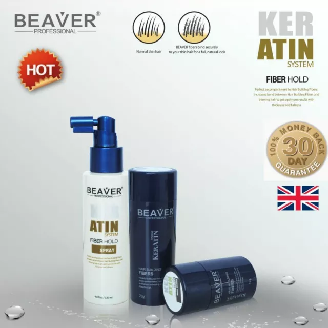 Beaver Hair Building Fibres Thickening Fibers Regain Loss Concealer Fixing Spray