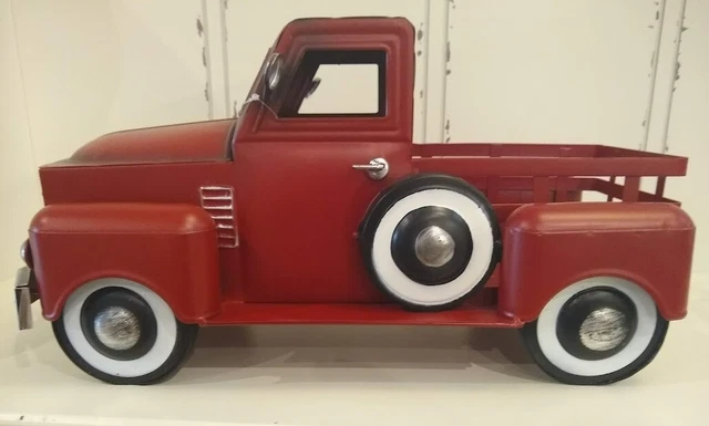 Large Rustic Farmhouse Red Metal Truck Kirkland's 18" L Tabletop Decor