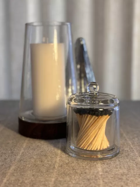 Glass Cloche With Black Matches Bell Jar For Candles