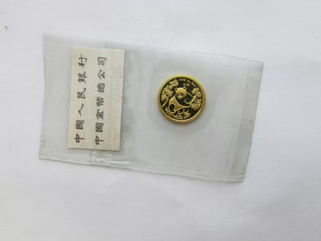 1992 1/20 oz China Gold Panda 5 yuan Large Date sealed with coa Chinese Coin