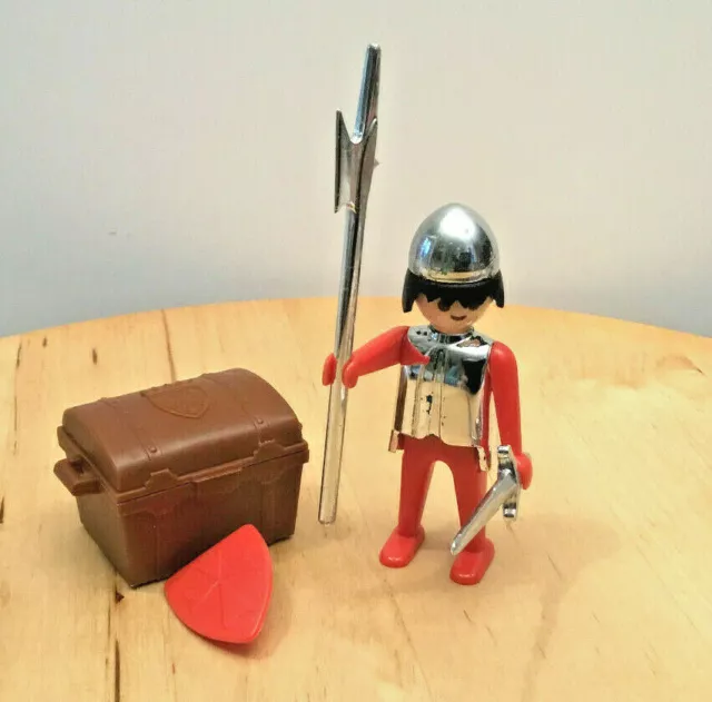 Playmobil chevalier - vintage - chevalier et coffre au trésor - Ref 3334