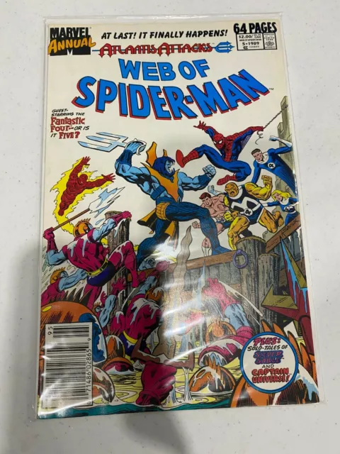 Marvel Annual Web of Spiderman Atlantis Attacks Issue #5  (1989 Very Fine)