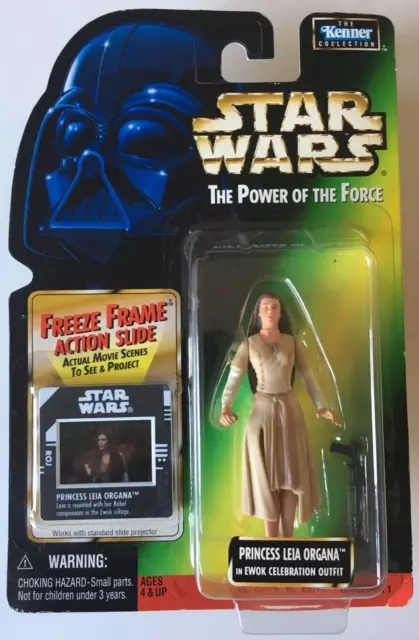 Star Wars # Power Of The Force # Leia Organa Ewok # Freeze Frame # Moc Ovp Neu