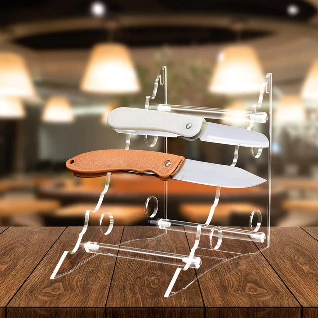 CLEAR ACRYLIC KNIFE Stand / Display Knife Rack / Counter