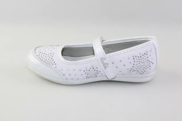 Chaussures Fille Lulu '29 Ue Ballerines Blanc Tissu Gris Strass DH183-29