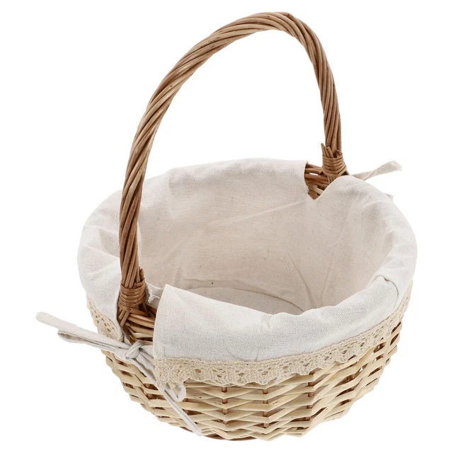Zerodeko Panier en rotin tressé avec poignée - Panier de rangement en osier - Panier de rangement pour bonbons, collations - Panier à linge rustique Zerodeko Panier en rotin tressé avec poignée - Panier de rangement en osier - Panier de rangement pour bonbons, collations - Panier à linge rustique