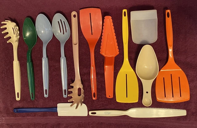 Lot Of 13 Vintage Nylon/Plastic Kitchen Utensils, 3 Tupperware, 6 EKCO, 4 Foley