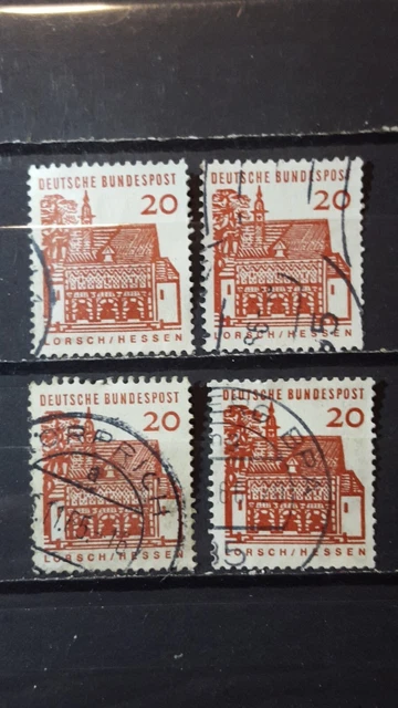 Bund Michel Nr 456 Rollenmarken mit Nummer gestempelt 4 Stück y4