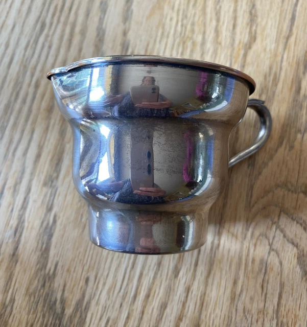 Vintage World Stamped Silver On Copper Creamer - Farmhouse Decor - Pretty Shape