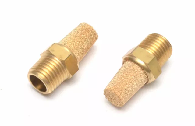 2 Pack 1/4 Bspt Male Silencer Cone Air Bronze Muffler Solenoid Crankcase