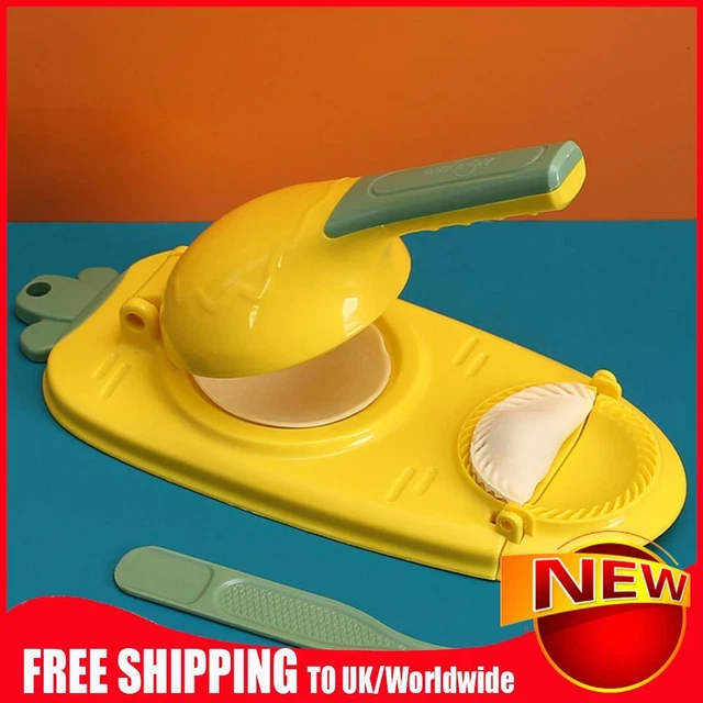 2 In 1 Dough Press Maker DIY Dumpling Making Machine for Kitchen Gadget (Yellow)