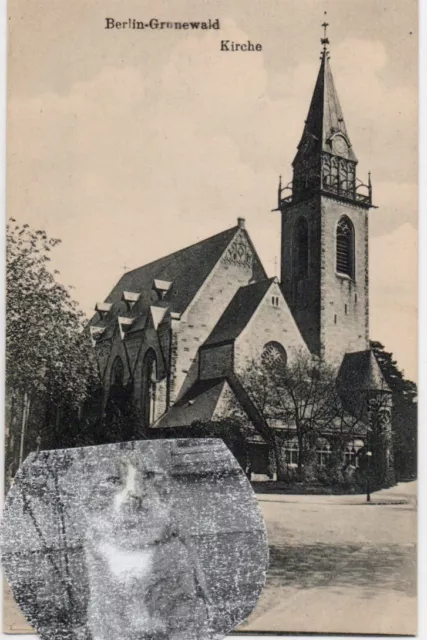 AK Berlin Wilmerdorf Grunewald Kirche nicht gelaufen, vermutlich um 1925