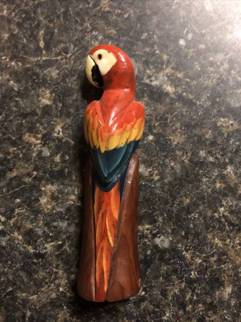 Handcarved Parrot Folk Art Novelty Wood