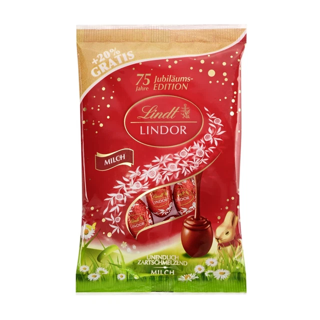 Lindt Lindor Chocolat Au Lait - Mini Cadeau Fondant, Lot De 5 Sachets (75g)
