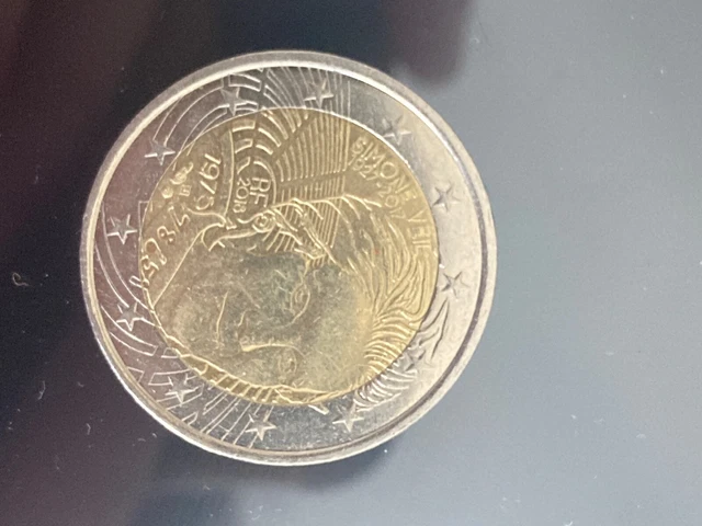 PIÈCE RARE DE 2 euros simone veil 1975 (1927-2017) EXCELLENT ÉTAT EUR