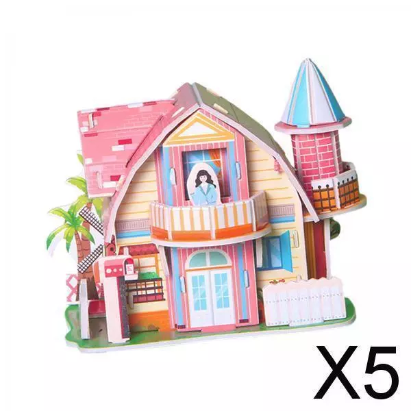 5X DIY 3D Puzzle Spielzeug Happy House Für Dekorative Einzigartige