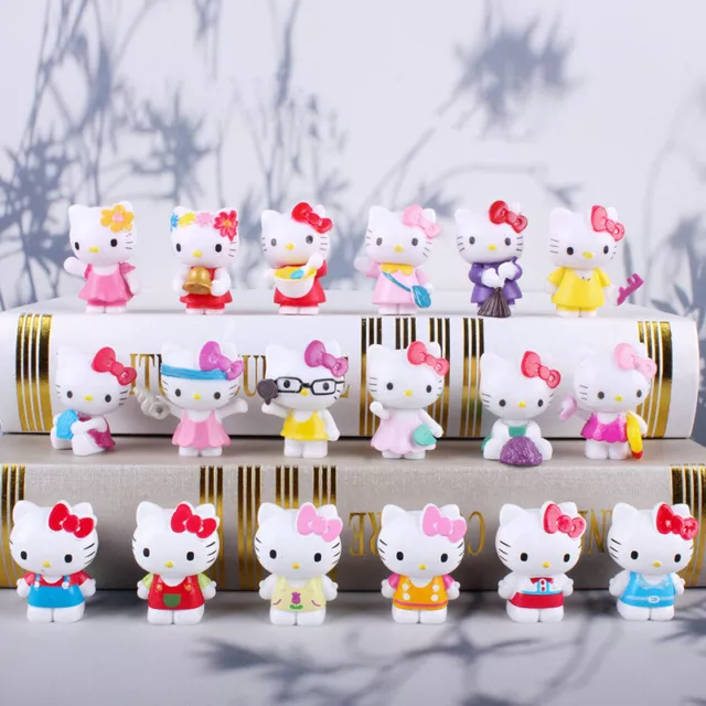 6Pcs Hello Kitty Mini Series PVC Figure Toy Kids Cake Toppers Xmas Gift Present