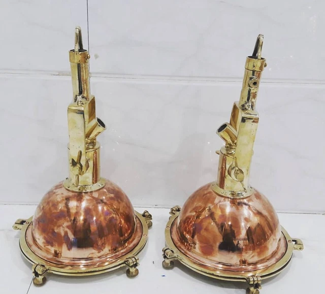 Nautical Vintage Style Cargo Pendent Spot Copper & Brass Hanging New Light 2 Pcs