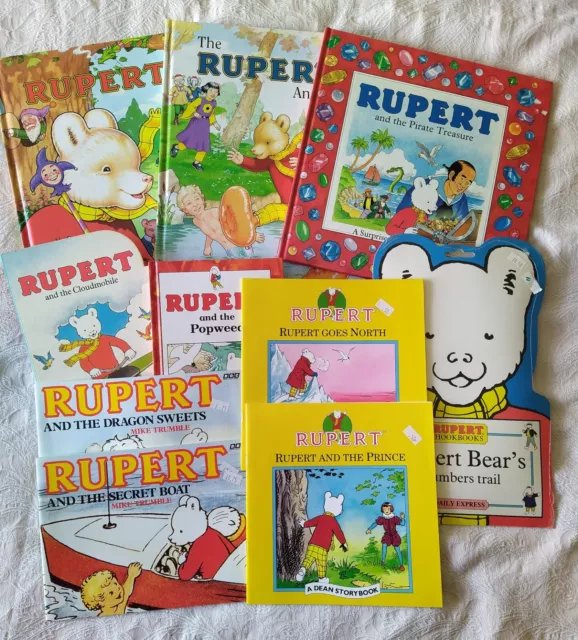 Rupert Bear Vintage Annuals & Books Job Lot x 10 Listed as Used but some Unused.