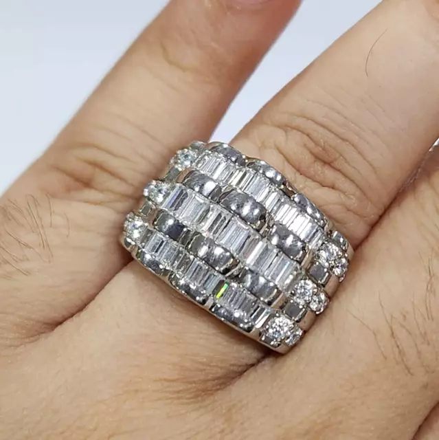 HSN VICTORIA WIECK 3.1ct Absolute Sterling Rolling Baguette 3 Row Band Ring Sz 6 69.99 PicClick