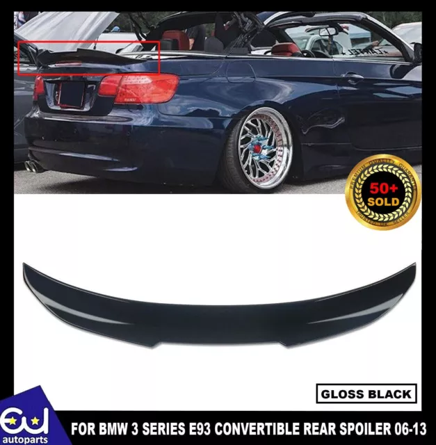 For Bmw 3 Series E93 M3 Convertible Psm Style Gloss Black Trunk Boot Spoiler Lip