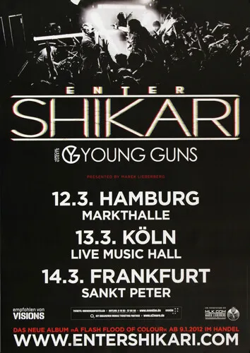 Enter Shikari - Flood Of Color, Tour 2012 | Konzertplakat | Poster