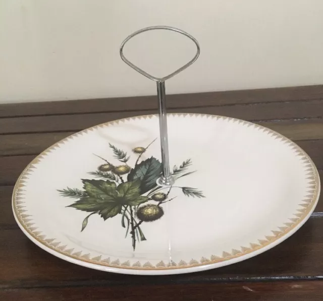 Cake Plate Stand High Tea Woods & Sons “Sherwood” England Excellent Condition 2