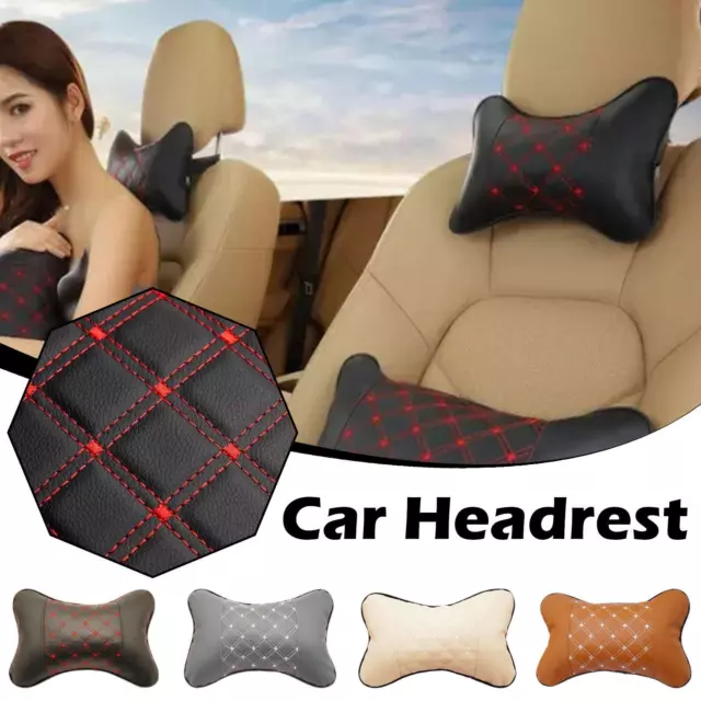 Car Neck Pillows Both Side PU Leather 1pcs Pack Headrest Pain Relief' U7Z2