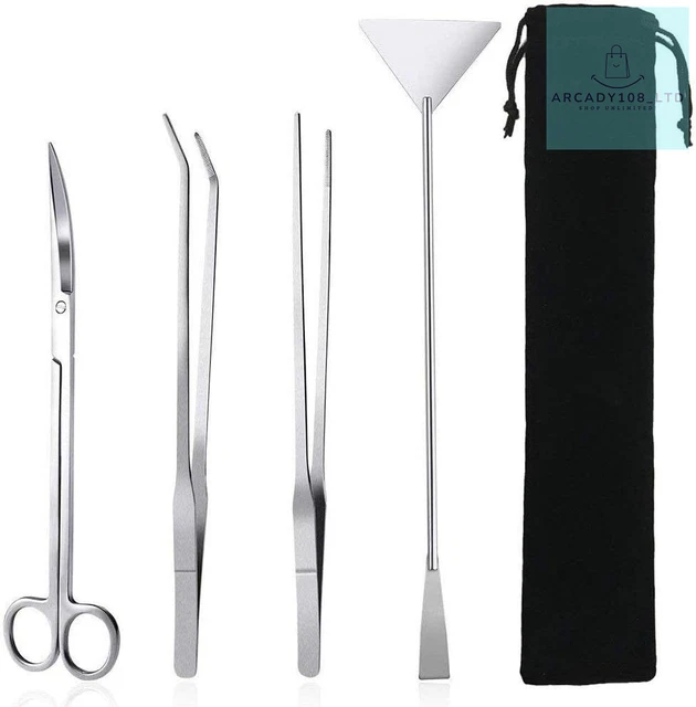 Aquarium Tools, Stainless Steel Aquascaping Tools- 4 in 1 Aquatic Plants Spatula