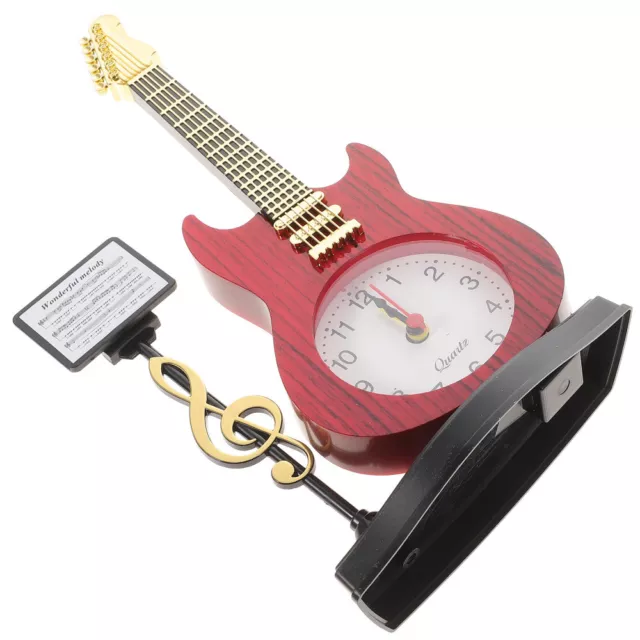 Vintage Style Alarm Clock with Guitar Music Note Design - Battery Operated