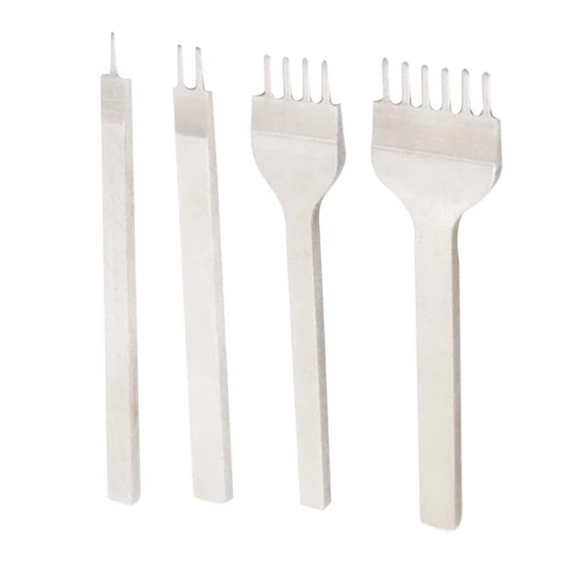 4 Stück 5 mm DIY-Zinken Diamant Locherwerkzeug Pro Lederhandwerk