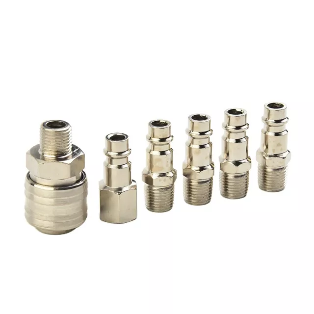Male Female Air Line Connector Pneumatic Connecting 6pcs 1/4" BSP Compressor