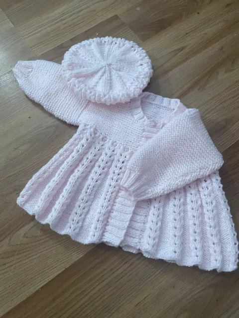 Hand Knitted Baby Coat 0 -3 Month