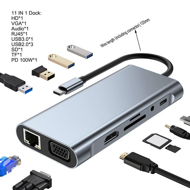 11 in 1 USB C To HD Multifunction Adapter Fit for MacBook iPad Pro 11 12.9 iPad