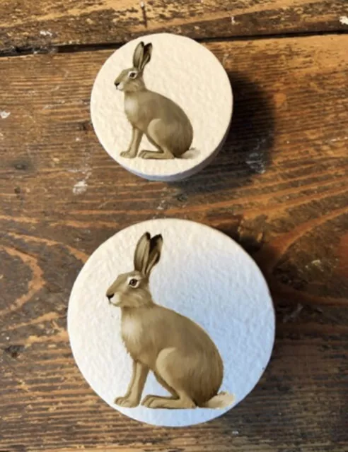 Handmade Hare Rabbit Door Knobs Wood Handle Drawer 35mm X1