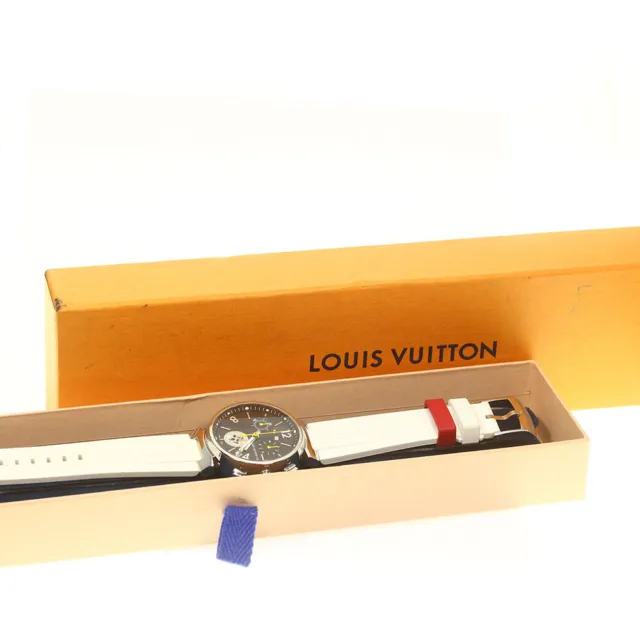 LOUIS VUITTON LV Tambour Flyback Chrono Volle Q1028 Chronograph Watch Rare