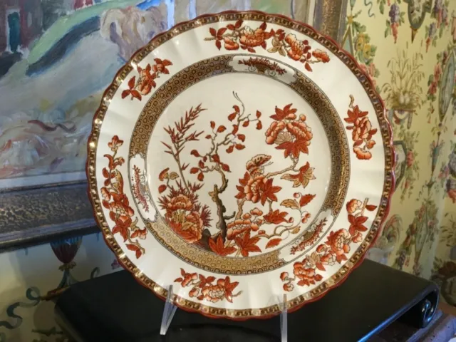 English Copeland Spode Polychrome Transferware Dinner Plate India Tree