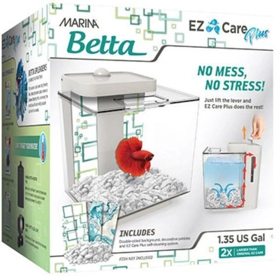 Aquarium, Marina Betta EZ Care Plus Aquarium Kit (1.35 gallon - White)