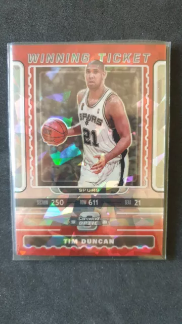 Tim Duncan- San Antonio Spurs.2019-20 Optic Contenders - Red Cracked Ice