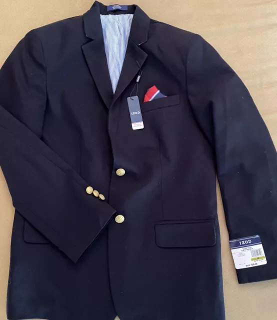 Boy’s Size 14, Navy Blue, IZOD, Two Button Blazer/Sport Coat - New w/tags.