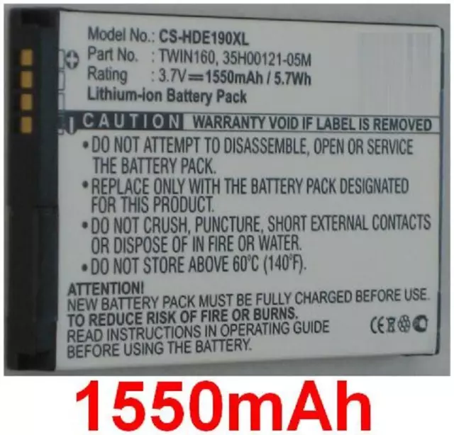 Batterie 1550mAh type 35H00121-05M BA S380 TWIN160 Pour HTC Hero