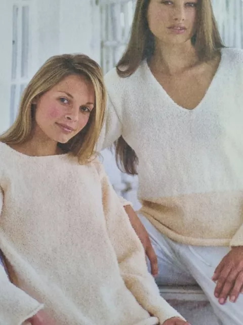 DK KNITTING PATTERN Ladies Easy Jumper  Round or V Neck  32 -54"  (344)