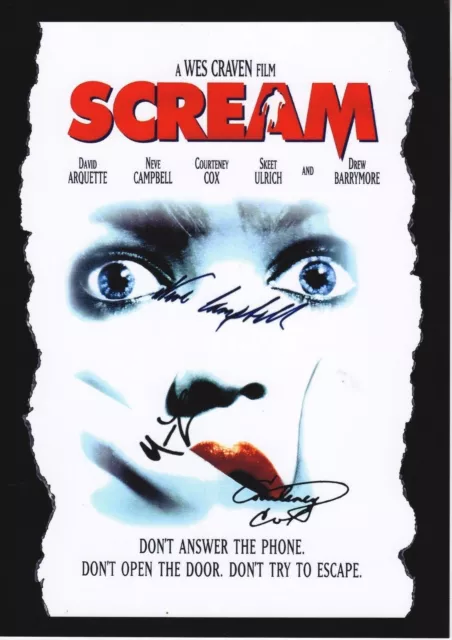 Scream Cast Of 3 Autograph Signed Pp Photo Poster