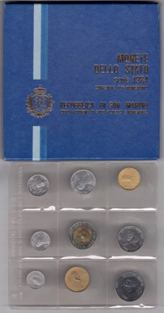 1984 Repubblica di San Marino, Monete Divisionali,FDC senza 500 lire in argento