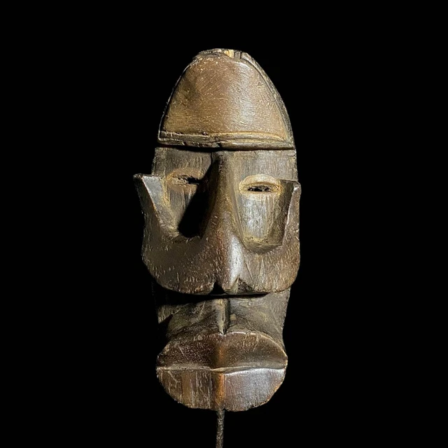 African Tribal Face Mask Wood Hand Carved Vintage Wall Hanging Dan mask-7279