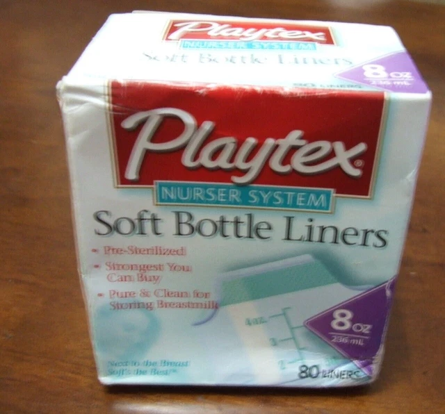 77 Playtex Soft Baby Bottle Disposable Liners Nurser System Collapsible 8 oz