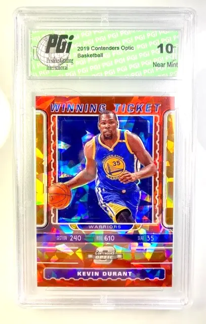 GEM MINT 2019 Panini Optic - Winning Tickets Red Cracked Ice Prizm Kevin Durant!