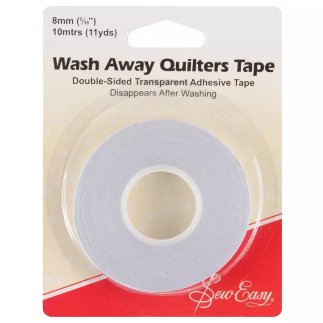 Sew Easy Wash Away Quilters Tape - 10m x 8mm - Double-sided - Transparent